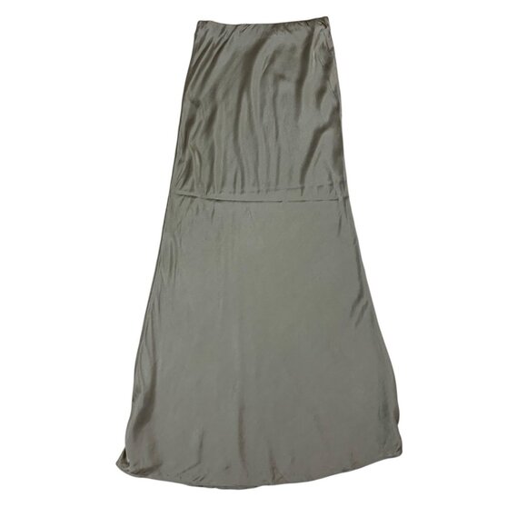 Rails Slip Skirt Olive Green Bias Cut Maxi Minimalist Silky Feel XS - Picture 2 of 5